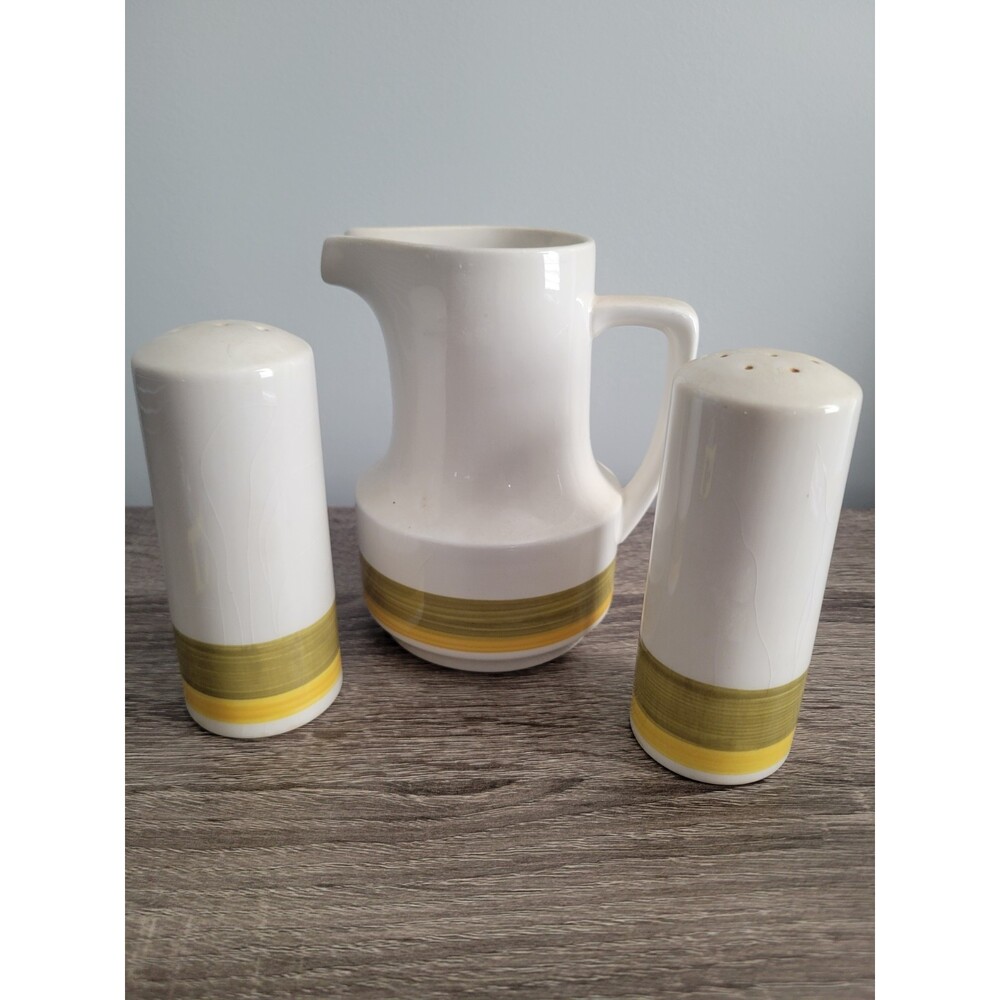 Noritake Salt and Pepper Shakers Pitcher Set Porcelain MCM  Vintage